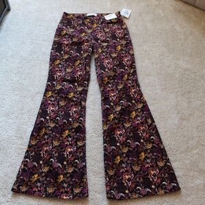 Wrangler Floral Boot Cut Pants - Purple and Yellow